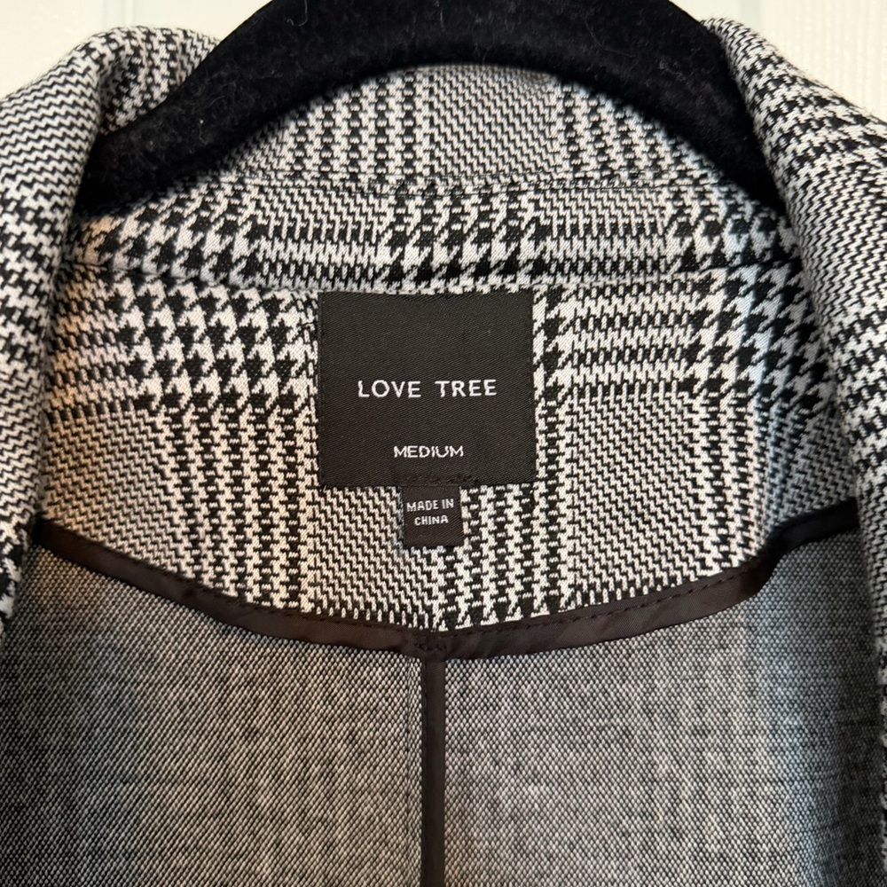 Women's Houndstooth Blazer size Medium Love Tree Open Blazer - Picture 3 of 5